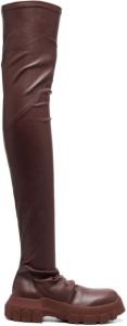 Rick Owens 50mm knee-high leather boots Brown