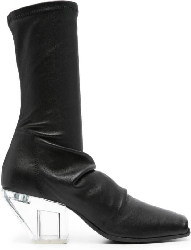 Rick Owens 75mm open-toe leather boots Black