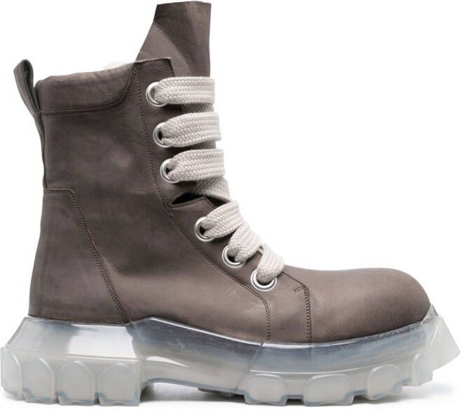 Rick Owens Beatle Bozo Tractor Ankle Boots Brown