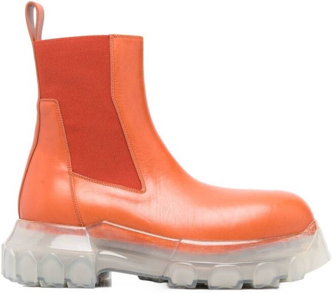 Rick Owens Beatle Bozo Tractor boots Orange