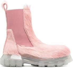 Rick Owens Beatle Bozo Tractor boots Pink