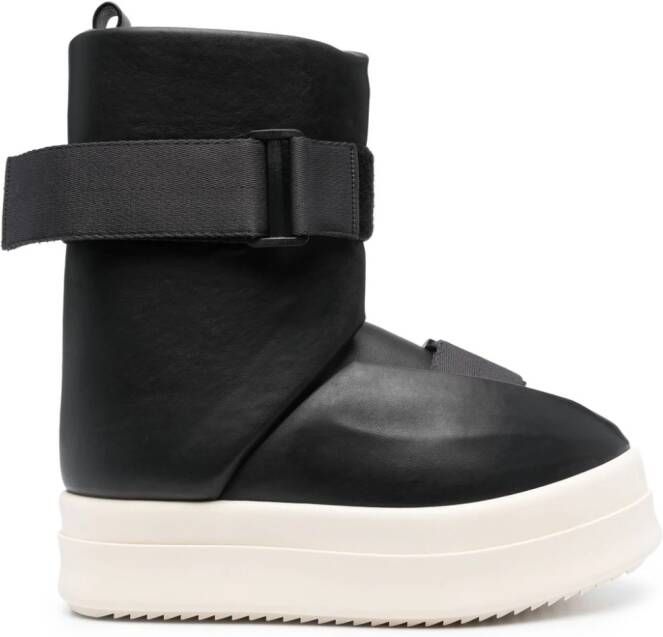 Rick Owens buckled leather ankle boots Black