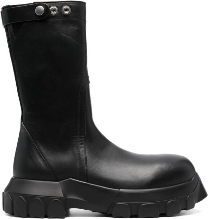 Rick Owens calf-length leather boots Black
