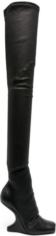 Rick Owens Cantilever 12mm above-knee boots Black