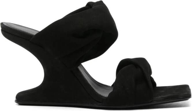 Rick Owens Cantilever 8 110mm twisted suede mules Black