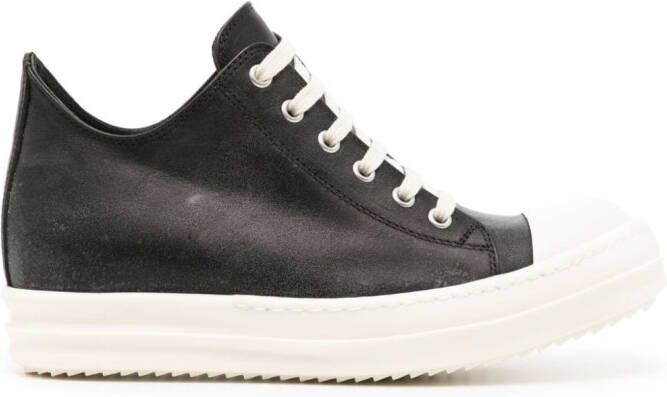 Rick Owens contrasting-toecap leather sneakers Black