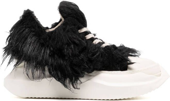 Rick Owens DRKSHDW Abstract Low faux-fur sneakers Black