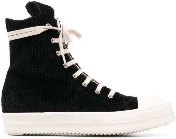 Rick Owens DRKSHDW corduroy high-top sneakers Black