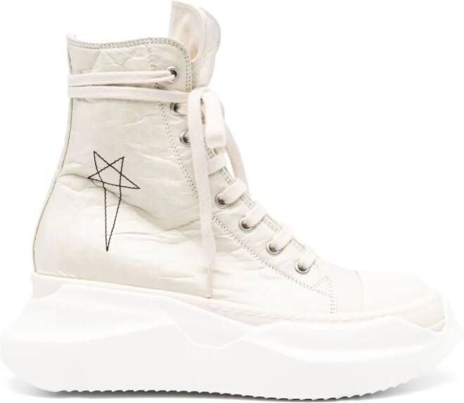 Rick Owens DRKSHDW pentagram-embroidery high-top sneakers Neutrals