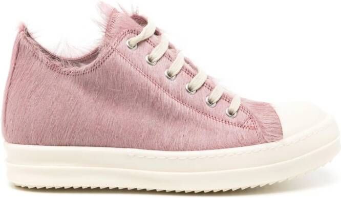 Rick Owens faux-fur lace-up sneakers Pink