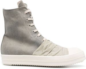 Rick Owens gathered-detail high-top sneakers Grey