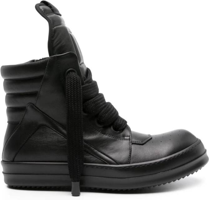 Rick Owens Geobasket high-top leather sneakers Black