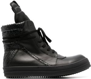 Rick Owens Geobasket leather high-top sneakers Black