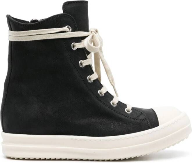Rick Owens high-top leather sneakers Black