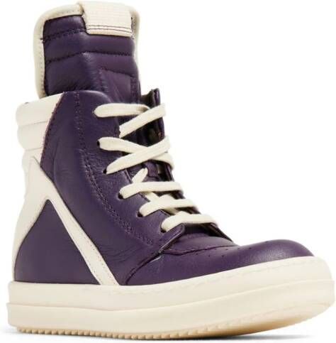 Rick Owens high-top leather sneakers Purple