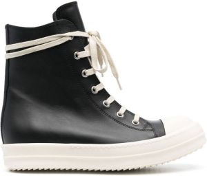 Rick Owens high-top leather trainers Black