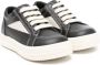 Rick Owens Kids panelled-design leather sneakers Black - Thumbnail 1