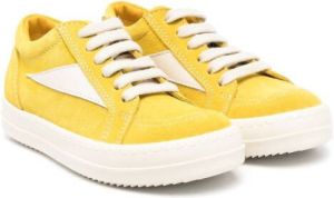 Rick Owens Kids suede lace-up trainers Yellow