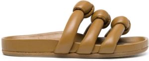 Rick Owens knot-design open-toe sliders Brown