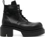 Rick Owens leather Combat boots Black - Thumbnail 1