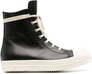 Rick Owens leather high-top sneakers Black