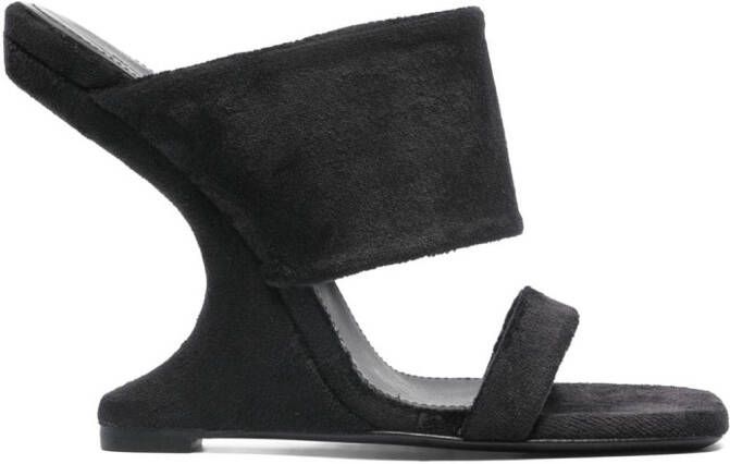 Rick Owens Lilies Luxor Cantilever 125mm wedge mules Black