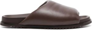 Rick Owens padded leather slides Brown