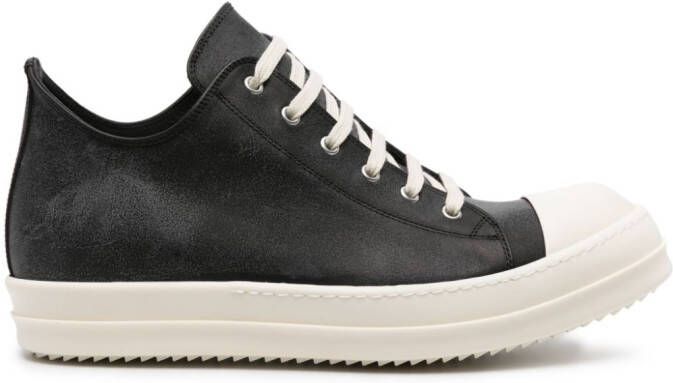 Rick Owens rubber-toecap leather sneakers Black