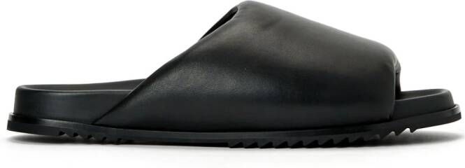 Rick Owens slip-on leather slides Black