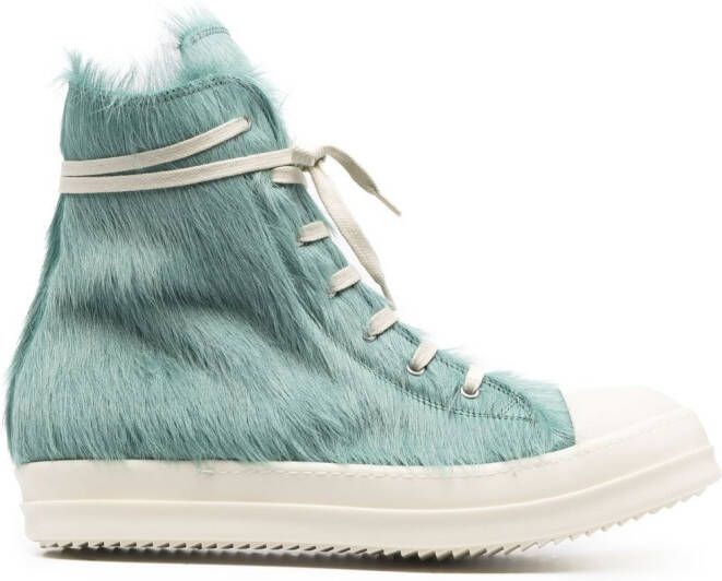 Rick Owens Strobe high-top lace-up sneakers Green