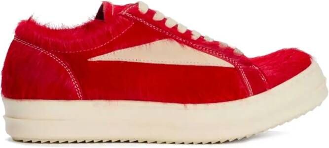 Rick Owens Vintage lace-up leather sneakers Red