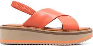 Robert Clergerie 50mm platform leather sandals Orange