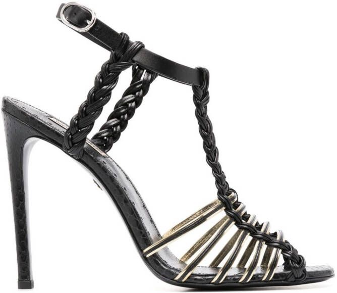 Roberto Cavalli 122 mm strappy sandals Black