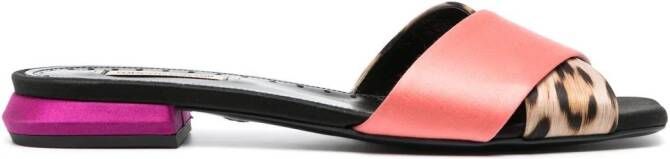 Roberto Cavalli cross-over strap sandals Pink