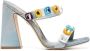 Roberto Cavalli crystal-embellished graphic-print sandals Blue - Thumbnail 1