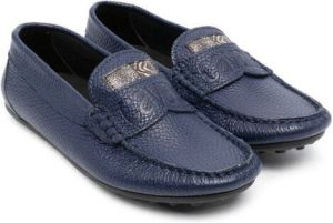 Roberto Cavalli Junior debossed-logo loafers Blue