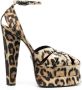 Roberto Cavalli leopard-print caged platform sandals Neutrals - Thumbnail 1