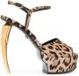 Roberto Cavalli leopard-print platform Tiger Tooth sandals Neutrals - Thumbnail 1