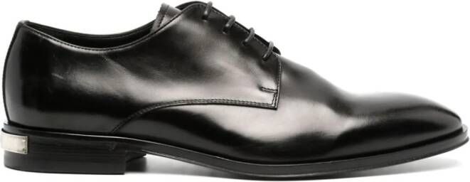 Roberto Cavalli logo plaque leather Derby shoes Black