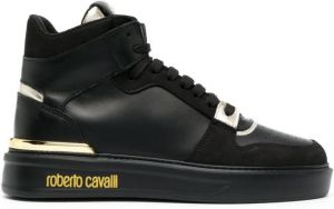 Roberto Cavalli logo-print high-top sneakers Black
