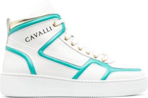 Roberto Cavalli logo-print high-top sneakers White