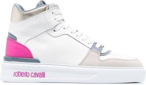 Roberto Cavalli logo-print high-top sneakers White