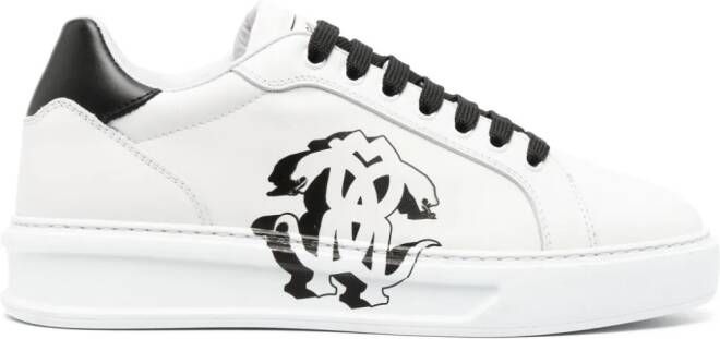Roberto Cavalli logo-print leather sneakers White