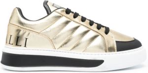 Roberto Cavalli low-top leather sneakers Gold