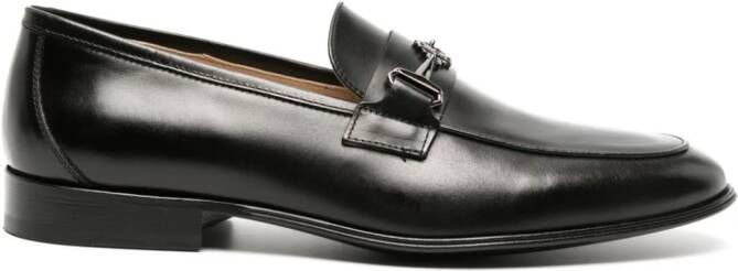 Roberto Cavalli monogram-plaque leather loafers Black