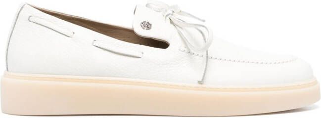 Roberto Cavalli tied leather loafers White