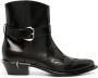 Roberto Cavalli Tiger Tooth leather boots Black - Thumbnail 1
