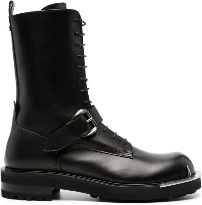 Roberto Cavalli Tiger Tooth leather boots Black