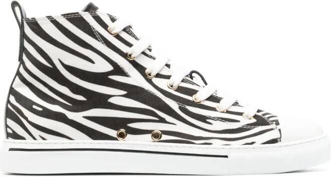 Roberto Cavalli zebra-print leather sneakers White