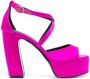 Roberto Festa 115mm open-toe leather pumps Pink - Thumbnail 1